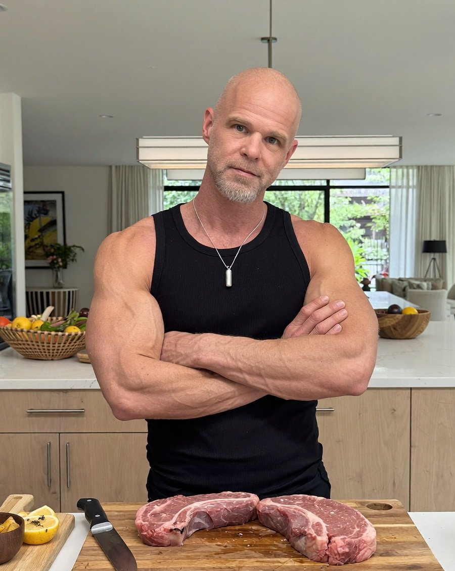 Christopher Ciprian, certified nutrition consultant, preparing a salad in his kitchen